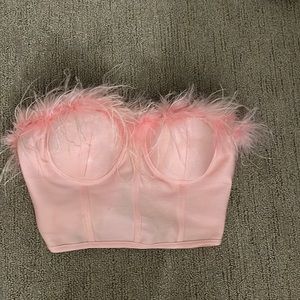 Superdown pink feather top